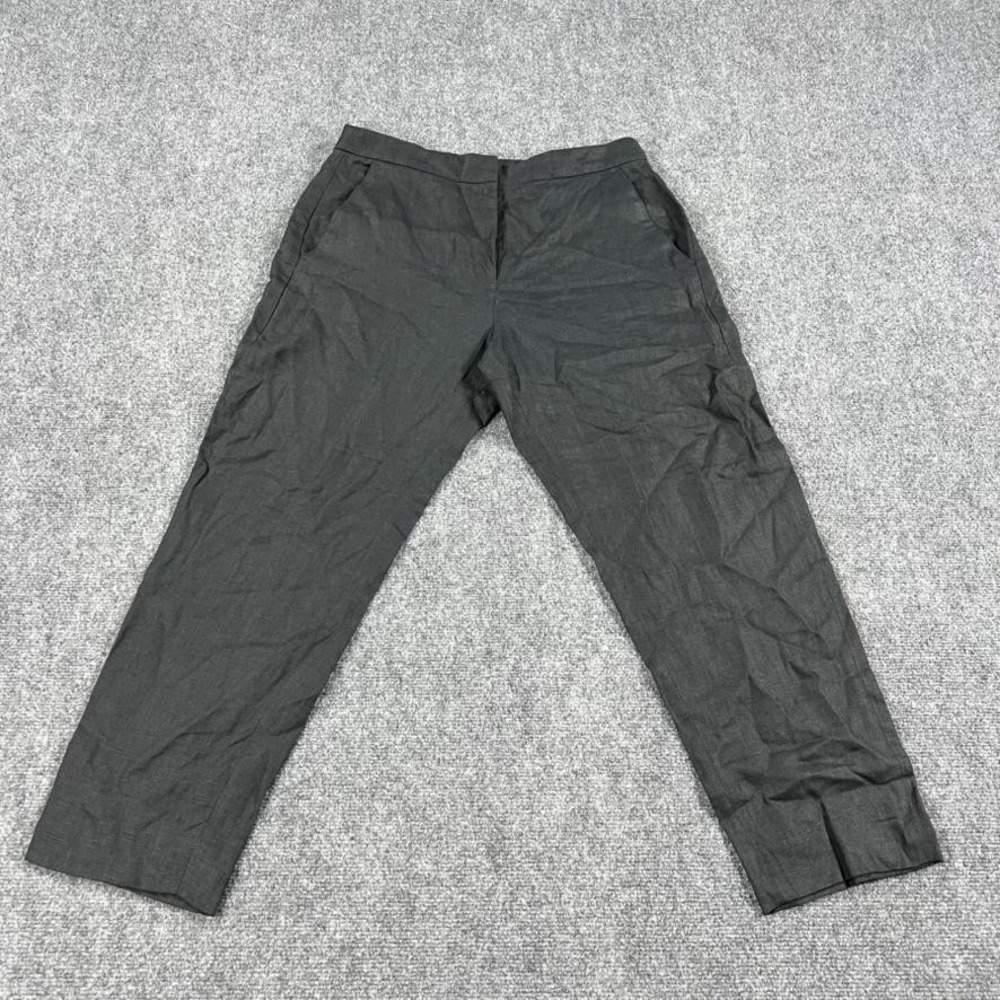 Banana‎ Republic Dress Pants Womens 10 Black High Rise Slim Ankle Linen